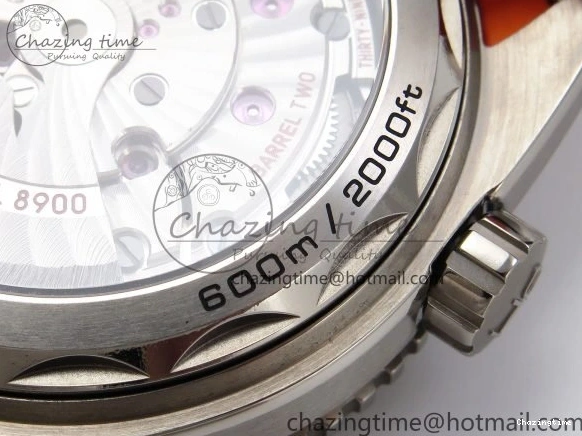 0415 Comfortable Planet Ocean 43.5mm SS VSF 1:1 Best Edition Black Orange Bezel Gray Dial on Nylon Strap A8900 Super Clone V 7730